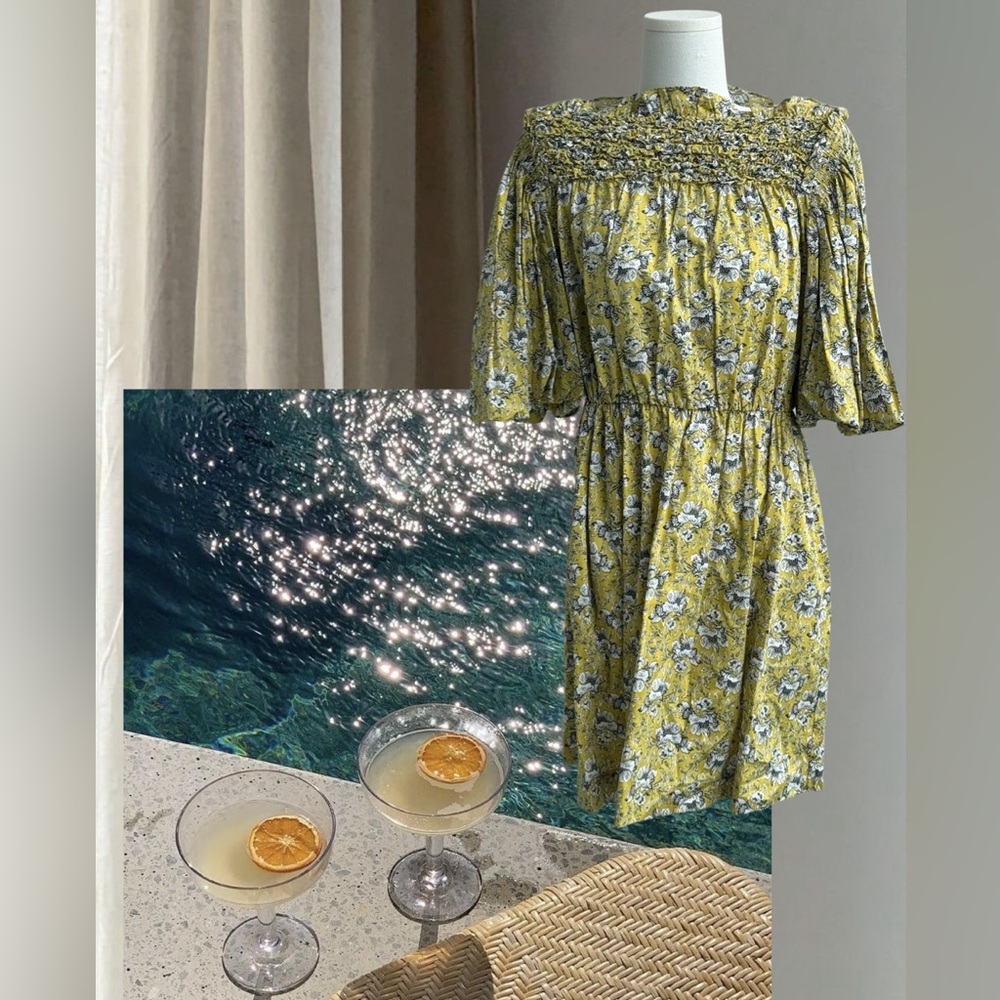 Rebecca Taylor Floral Yellow Dress